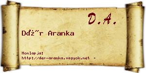 Dér Aranka névjegykártya