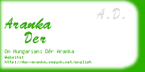 aranka der business card